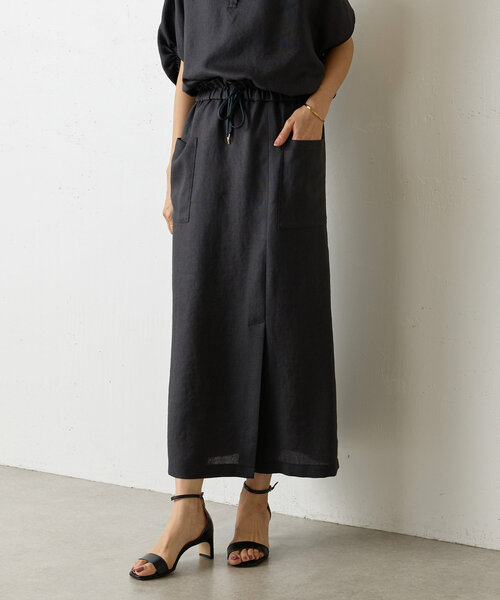 BEARDSLEY（ビアズリー）の「麻調合繊ポケットスカート（スカート・レディース・チャコールグレー/ベージュ・0/1/2）」の7枚目の写真