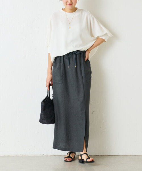 BEARDSLEY（ビアズリー）の「麻調合繊ポケットスカート（スカート・レディース・チャコールグレー/ベージュ・0/1/2）」の21枚目の写真