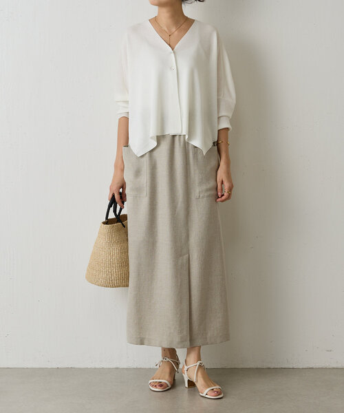 BEARDSLEY（ビアズリー）の「麻調合繊ポケットスカート（スカート・レディース・チャコールグレー/ベージュ・0/1/2）」の17枚目の写真