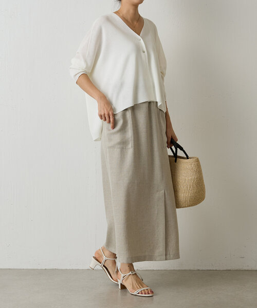 BEARDSLEY（ビアズリー）の「麻調合繊ポケットスカート（スカート・レディース・チャコールグレー/ベージュ・0/1/2）」の15枚目の写真