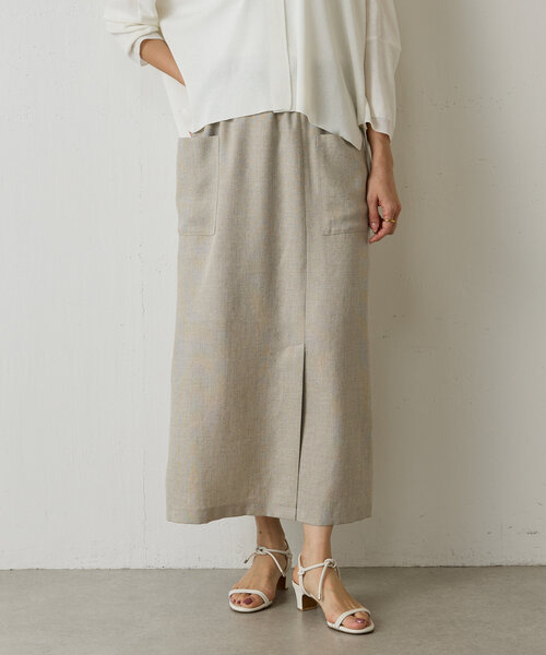 BEARDSLEY（ビアズリー）の「麻調合繊ポケットスカート（スカート・レディース・チャコールグレー/ベージュ・0/1/2）」の14枚目の写真