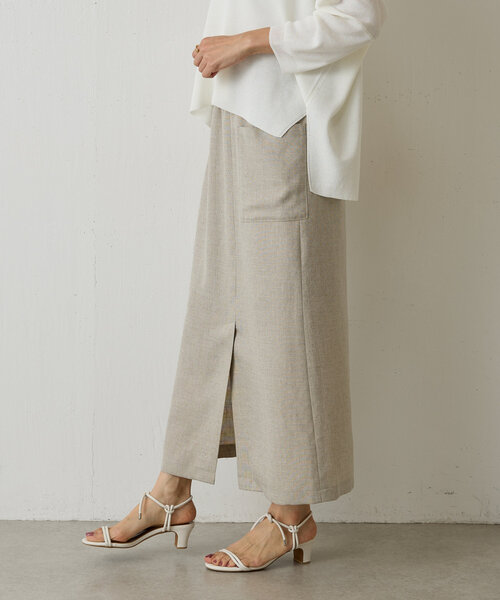 BEARDSLEY（ビアズリー）の「麻調合繊ポケットスカート（スカート・レディース・チャコールグレー/ベージュ・0/1/2）」の12枚目の写真