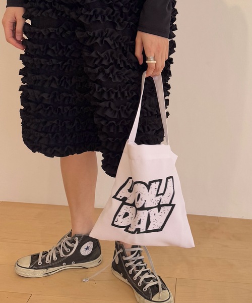 HOLIDAY(ホリデイ)の「MINI TOTE BAG (TWO STEPS) ミニトートバッグ (トゥーステップス)(トートバッグ・レディース・ホワイト/オレンジ/イエロー・ONE SIZE)」の14枚目の写真
