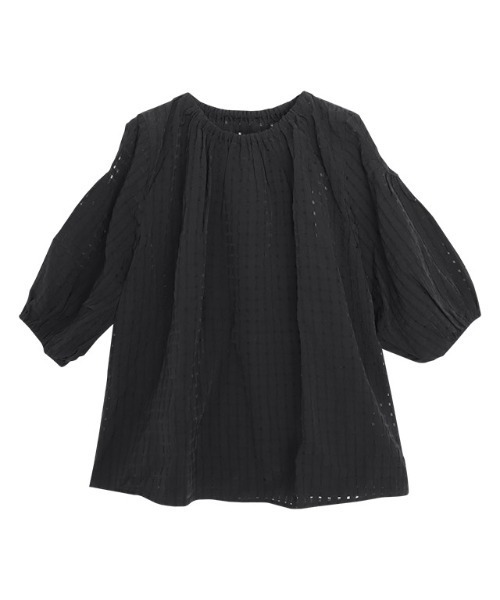 Pierrot(ピエロ)の「シアーチェックショルダーカットブラウス(シャツ/ブラウス・レディース・オフホワイト/ブラック・M/L)」の22枚目の写真