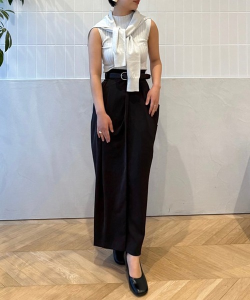 シルクブレンドノースリーブニットトップス(F IVORY): トップス