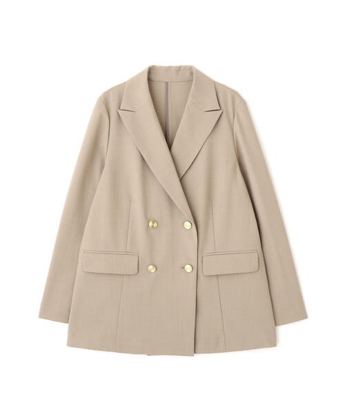MAXMARA●光沢メタリック混コットン×リネン ボクシージャケット ◇リネンライクダブルブレストボクシージャケット（テーラード