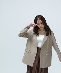 ナチュラルビューティベーシック　リネンライクダブルブレストボクシージャケット 楽天市場】リネンライクダブルブレストボクシージャケット