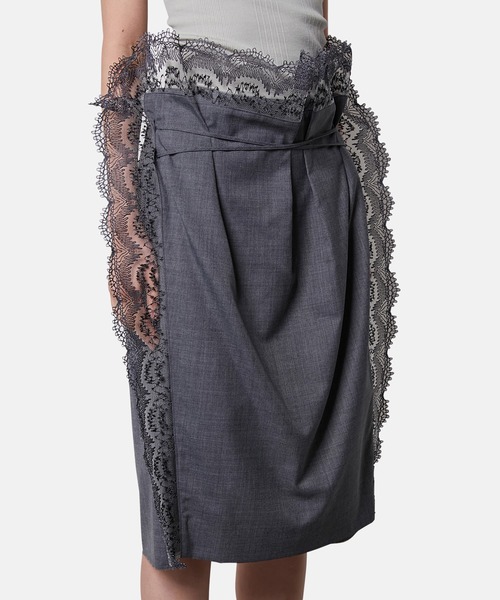 IRENE（アイレネ）の「レーストリムエプロンテイラードショーツ / Lace Trim Apron Tailored Short（その他パンツ・レディース・グレー・38/36/34）」の10枚目の写真