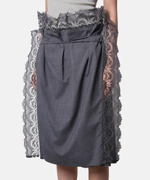 IRENE（アイレネ）の「レーストリムエプロンテイラードショーツ / Lace Trim Apron Tailored Short（その他パンツ・レディース・グレー・38/36/34）」の9枚目の写真