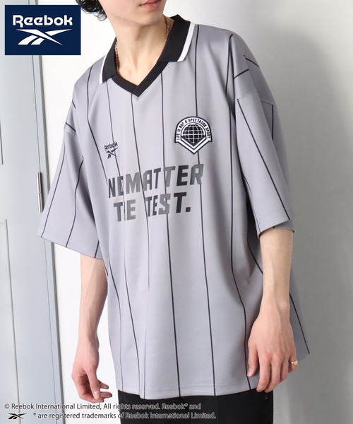Reebok(リーボック)の「【Reebok/リーボック】オーバーサイズ 半袖 サッカーゲームシャツ(Tシャツ/カットソー・メンズ・サックスブルー/ホワイト/ブラック/チャコール・L/M/LL)」の3枚目の写真