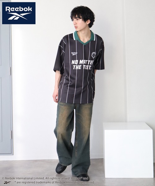 Reebok(リーボック)の「【Reebok/リーボック】オーバーサイズ 半袖 サッカーゲームシャツ(Tシャツ/カットソー・メンズ・サックスブルー/ホワイト/ブラック/チャコール・L/M/LL)」の16枚目の写真