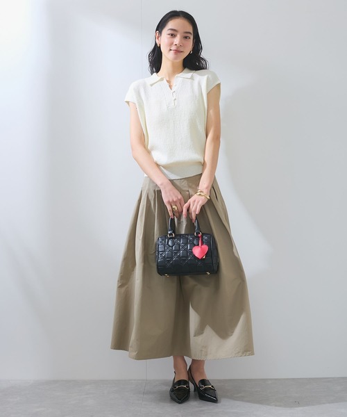 VIS(ビス)の「【WEB限定】スキッパーサマーニット【洗える】(ニット/セーター・レディース・ブラック/サックスブルー/オフホワイト・FREE)」の9枚目の写真