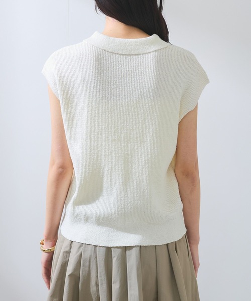 VIS(ビス)の「【WEB限定】スキッパーサマーニット【洗える】(ニット/セーター・レディース・ブラック/サックスブルー/オフホワイト・FREE)」の15枚目の写真