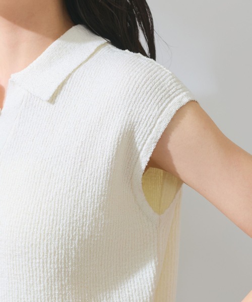 VIS(ビス)の「【WEB限定】スキッパーサマーニット【洗える】(ニット/セーター・レディース・ブラック/サックスブルー/オフホワイト・FREE)」の17枚目の写真