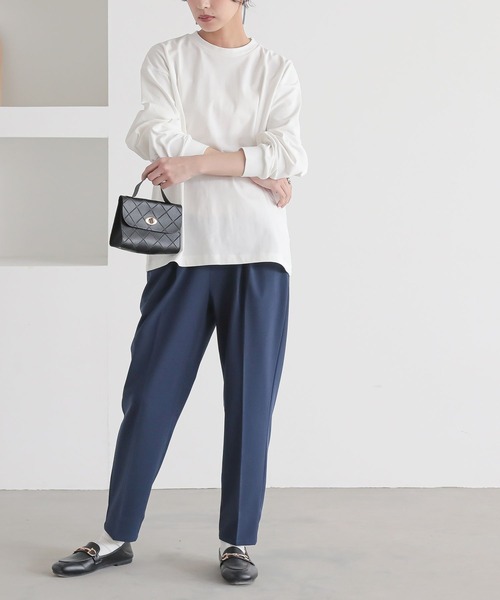 n'OrLABEL(ノアールレーベル)の「【機能素材】『シンプル長袖カットソー』(Tシャツ/カットソー・レディース・ネイビー/ラベンダー/ブラック/ブラック系その他/ブルー/オフホワイト・3L/S~M/L~LL)」の15枚目の写真