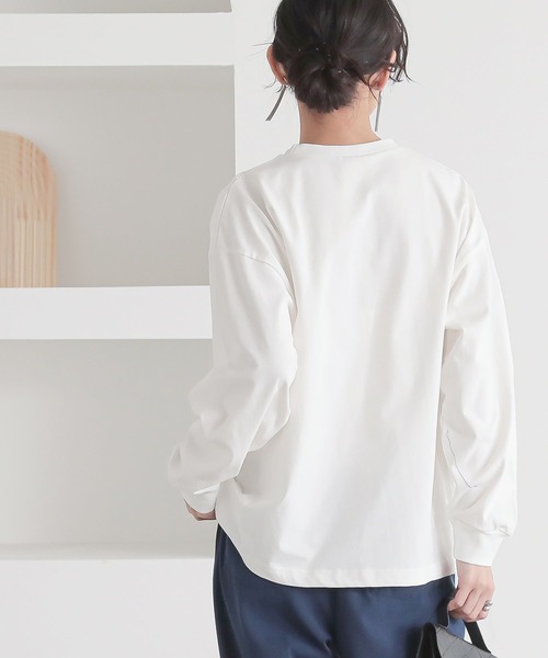 n'OrLABEL(ノアールレーベル)の「【機能素材】『シンプル長袖カットソー』(Tシャツ/カットソー・レディース・ネイビー/ラベンダー/ブラック/ブラック系その他/ブルー/オフホワイト・3L/S~M/L~LL)」の13枚目の写真