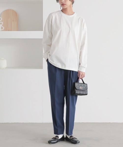 n'OrLABEL(ノアールレーベル)の「【機能素材】『シンプル長袖カットソー』(Tシャツ/カットソー・レディース・ネイビー/ラベンダー/ブラック/ブラック系その他/ブルー/オフホワイト・3L/S~M/L~LL)」の16枚目の写真