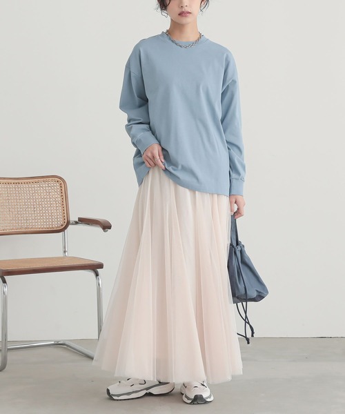 n'OrLABEL(ノアールレーベル)の「【機能素材】『シンプル長袖カットソー』(Tシャツ/カットソー・レディース・ネイビー/ラベンダー/ブラック/ブラック系その他/ブルー/オフホワイト・3L/S~M/L~LL)」の10枚目の写真