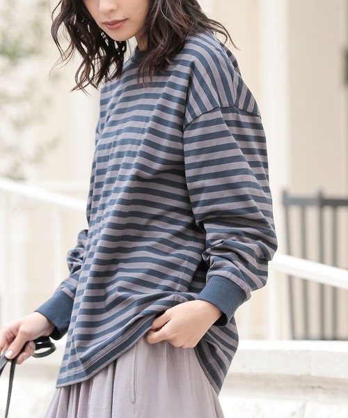 n'OrLABEL(ノアールレーベル)の「【機能素材】『シンプル長袖カットソー』(Tシャツ/カットソー・レディース・ネイビー/ラベンダー/ブラック/ブラック系その他/ブルー/オフホワイト・3L/S~M/L~LL)」の18枚目の写真