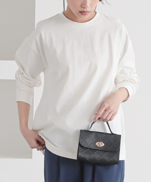 n'OrLABEL(ノアールレーベル)の「【機能素材】『シンプル長袖カットソー』(Tシャツ/カットソー・レディース・ネイビー/ラベンダー/ブラック/ブラック系その他/ブルー/オフホワイト・3L/S~M/L~LL)」の14枚目の写真