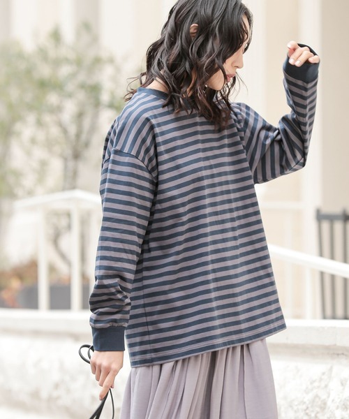 n'OrLABEL(ノアールレーベル)の「【機能素材】『シンプル長袖カットソー』(Tシャツ/カットソー・レディース・ネイビー/ラベンダー/ブラック/ブラック系その他/ブルー/オフホワイト・3L/S~M/L~LL)」の22枚目の写真