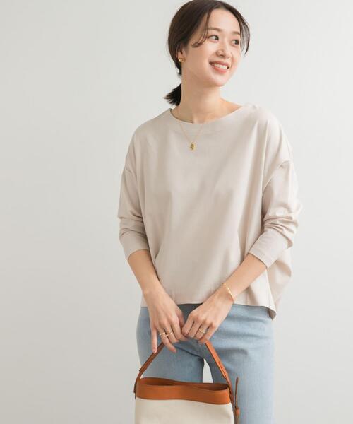 URBAN RESEARCH DOORS（アーバンリサーチドアーズ）の「コットンバックタック7分袖プルオーバー（Tシャツ/カットソー・レディース・オフホワイト/ライトブルー/ネイビー/ベージュ系その他・MEDIUM）」の3枚目の写真