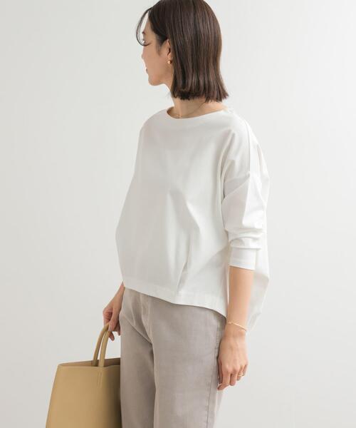 URBAN RESEARCH DOORS（アーバンリサーチドアーズ）の「コットンバックタック7分袖プルオーバー（Tシャツ/カットソー・レディース・オフホワイト/ライトブルー/ネイビー/ベージュ系その他・MEDIUM）」の2枚目の写真