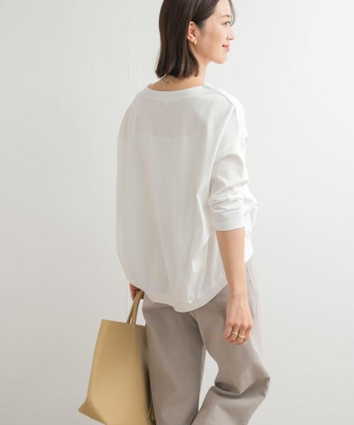 URBAN RESEARCH DOORS（アーバンリサーチドアーズ）の「コットンバックタック7分袖プルオーバー（Tシャツ/カットソー・レディース・オフホワイト/ライトブルー/ネイビー/ベージュ系その他・MEDIUM）」の6枚目の写真