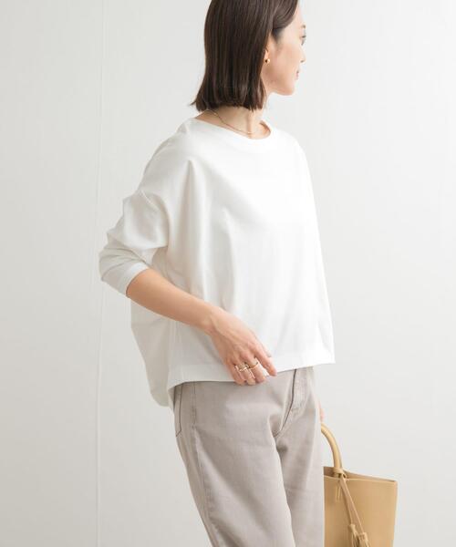 URBAN RESEARCH DOORS（アーバンリサーチドアーズ）の「コットンバックタック7分袖プルオーバー（Tシャツ/カットソー・レディース・オフホワイト/ライトブルー/ネイビー/ベージュ系その他・MEDIUM）」の7枚目の写真