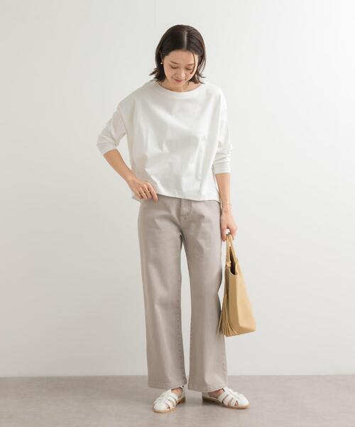 URBAN RESEARCH DOORS（アーバンリサーチドアーズ）の「コットンバックタック7分袖プルオーバー（Tシャツ/カットソー・レディース・オフホワイト/ライトブルー/ネイビー/ベージュ系その他・MEDIUM）」の10枚目の写真