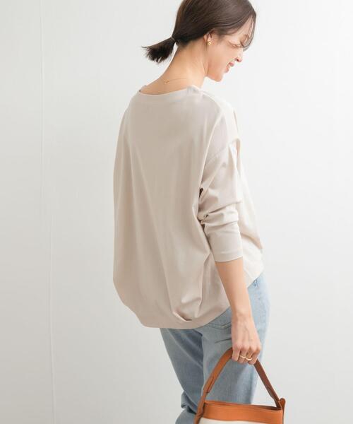 URBAN RESEARCH DOORS（アーバンリサーチドアーズ）の「コットンバックタック7分袖プルオーバー（Tシャツ/カットソー・レディース・オフホワイト/ライトブルー/ネイビー/ベージュ系その他・MEDIUM）」の18枚目の写真