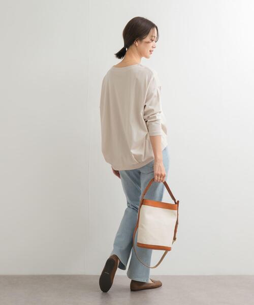 URBAN RESEARCH DOORS（アーバンリサーチドアーズ）の「コットンバックタック7分袖プルオーバー（Tシャツ/カットソー・レディース・オフホワイト/ライトブルー/ネイビー/ベージュ系その他・MEDIUM）」の20枚目の写真