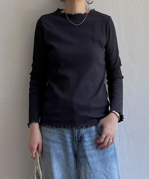 LBC（エルビーシー）の「三角テレコ配色メローロンT（Tシャツ/カットソー・レディース・その他/ホワイト/グリーン/チャコール・M/L）」の2枚目の写真