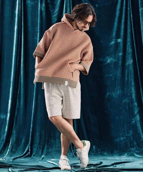 ANGENEHM（アンゲネーム）の「mp13335-Geometric jacquard fabric shorts ショートパンツ（その他パンツ・メンズ・ブラック/キナリ・S/M/L）」の20枚目の写真