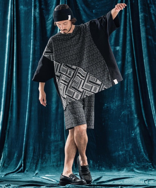 ANGENEHM（アンゲネーム）の「mp13335-Geometric jacquard fabric shorts ショートパンツ（その他パンツ・メンズ・ブラック/キナリ・S/M/L）」の12枚目の写真