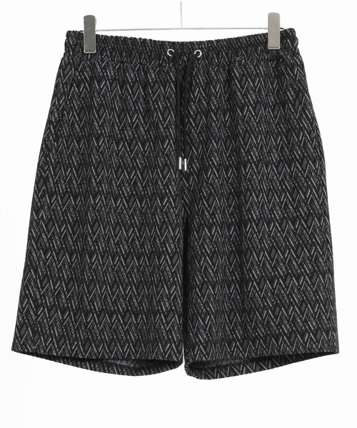 ANGENEHM（アンゲネーム）の「mp13335-Geometric jacquard fabric shorts ショートパンツ（その他パンツ・メンズ・ブラック/キナリ・S/M/L）」の8枚目の写真