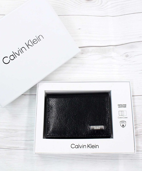 カルバンクライン CK レザーカードケース RFiD セール】CK ロゴプレート カードケース レザーカードケース RFiD