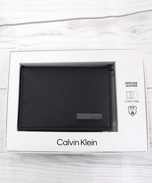   カルバンクライン CK レザーカードケース RFiD セール】CK ロゴプレート カードケース レザーカードケース RFiD
