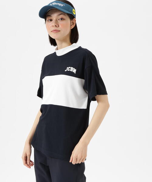 tシャツ 「Jack Bunny!!」ミニワッフル　モックネックカットソー（半袖） レディース セール】【Jack Bunny!!】ミニワッフル モックネックカットソー
