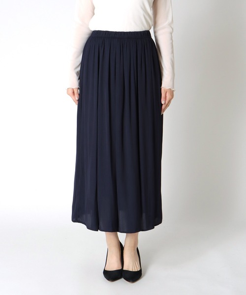 Jines(ジネス)の「割繊ギャザースカート(スカート・レディース・ネイビー/グレー/ピンク・38)」の10枚目の写真