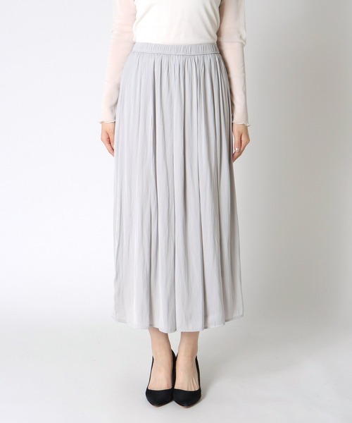 Jines(ジネス)の「割繊ギャザースカート(スカート・レディース・ネイビー/グレー/ピンク・38)」の12枚目の写真