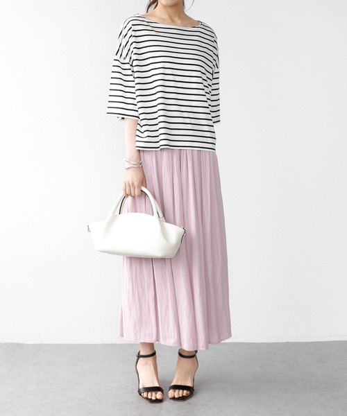 Jines(ジネス)の「割繊ギャザースカート(スカート・レディース・ネイビー/グレー/ピンク・38)」の21枚目の写真