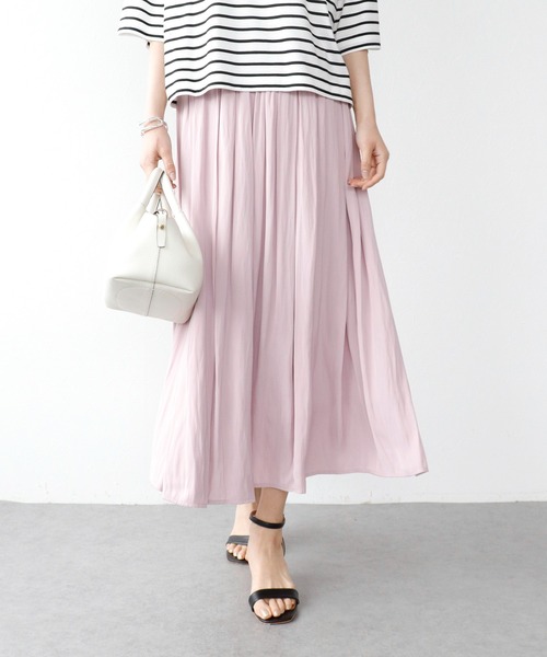 Jines(ジネス)の「割繊ギャザースカート(スカート・レディース・ネイビー/グレー/ピンク・38)」の22枚目の写真