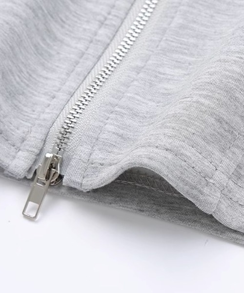 .KOM（ドットコム）の「A'GEM/9 × .kom 『.KOM/ドットケーオーエム』 スウェットクロップドZIPトップス＆スウェットﾐﾆｽｶｰﾄ/（スウェット・レディース・グレー・M）」の21枚目の写真