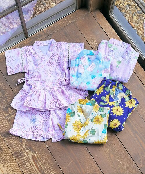 apres les cours(アプレレクール)の「【リンク】アプレのはんなりGIRLS甚平(浴衣・キッズ・ラベンダー/アイボリー/サックスブルー/ネイビー/ピンク・130/120/100/90/80/110)」の9枚目の写真