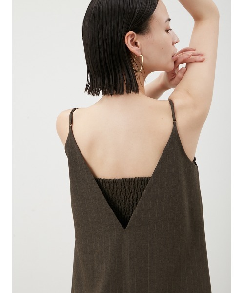 Mila Owen(ミラオーウェン)の「ベア付ストレートナローマキシキャミワンピース(ワンピース・レディース・ライム/ストライプ/ブラック・0/1)」の11枚目の写真