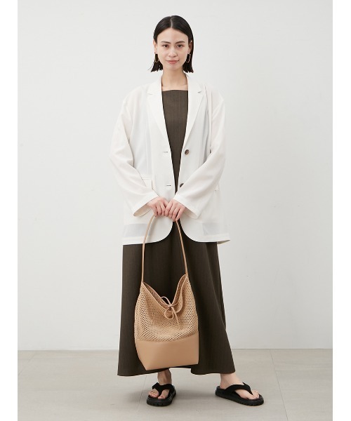 Mila Owen(ミラオーウェン)の「ベア付ストレートナローマキシキャミワンピース(ワンピース・レディース・ライム/ストライプ/ブラック・0/1)」の13枚目の写真