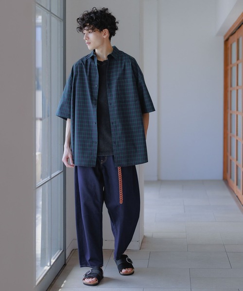 セール】イージーケア柄ショートスリーブシャツ（シャツ/ブラウス