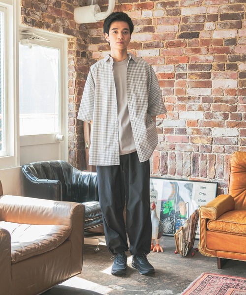 セール】イージーケア柄ショートスリーブシャツ（シャツ