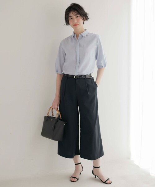 J.PRESS Ladies(J.プレス レディス)の「【洗える】ラミーポプリン シャツ ブラウス(シャツ/ブラウス・レディース・サックスブルー系/ブラウン系/イエロー系/ホワイト系・XS)」の5枚目の写真